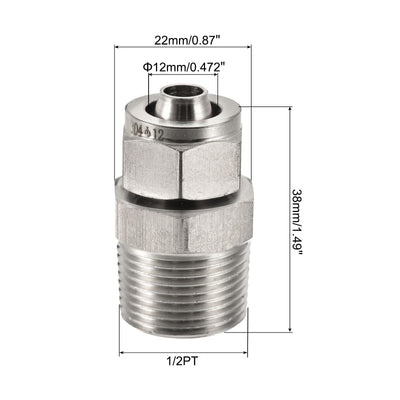 Harfington Compression Tube Fitting Steel Thread Straight Coupling Adapter