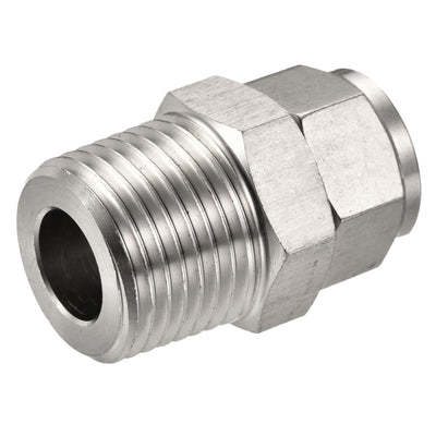 Harfington Compression Tube Fitting Steel Thread Straight Coupling Adapter