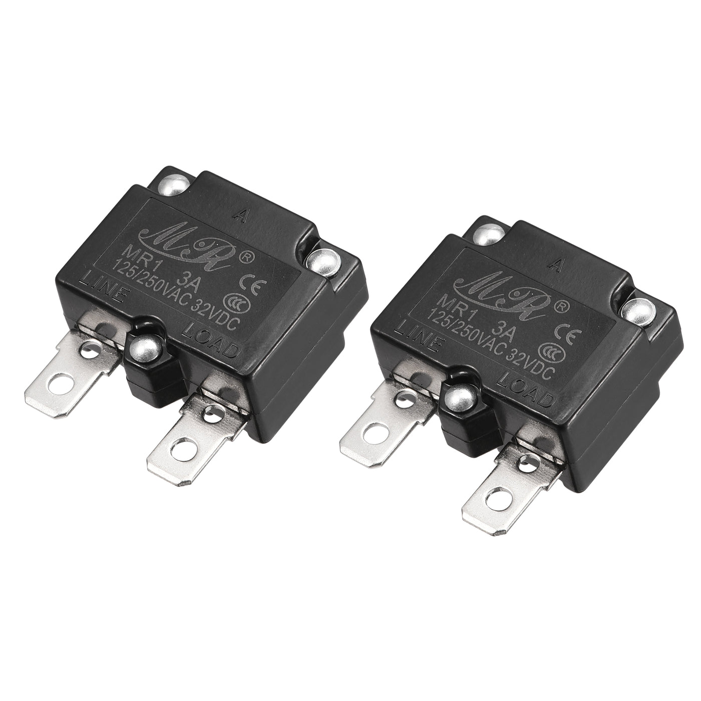 Harfington Circuit Overload Protector 3A AC125/250V DC32V Automatic Reset Thermal Circuit Breaker 2pcs