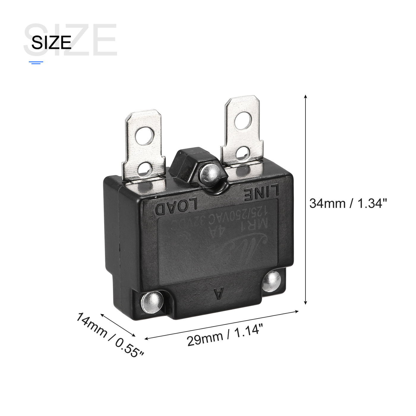 Harfington Circuit Overload Protector 4A AC125/250V DC32V Automatic Reset Thermal Circuit Breaker