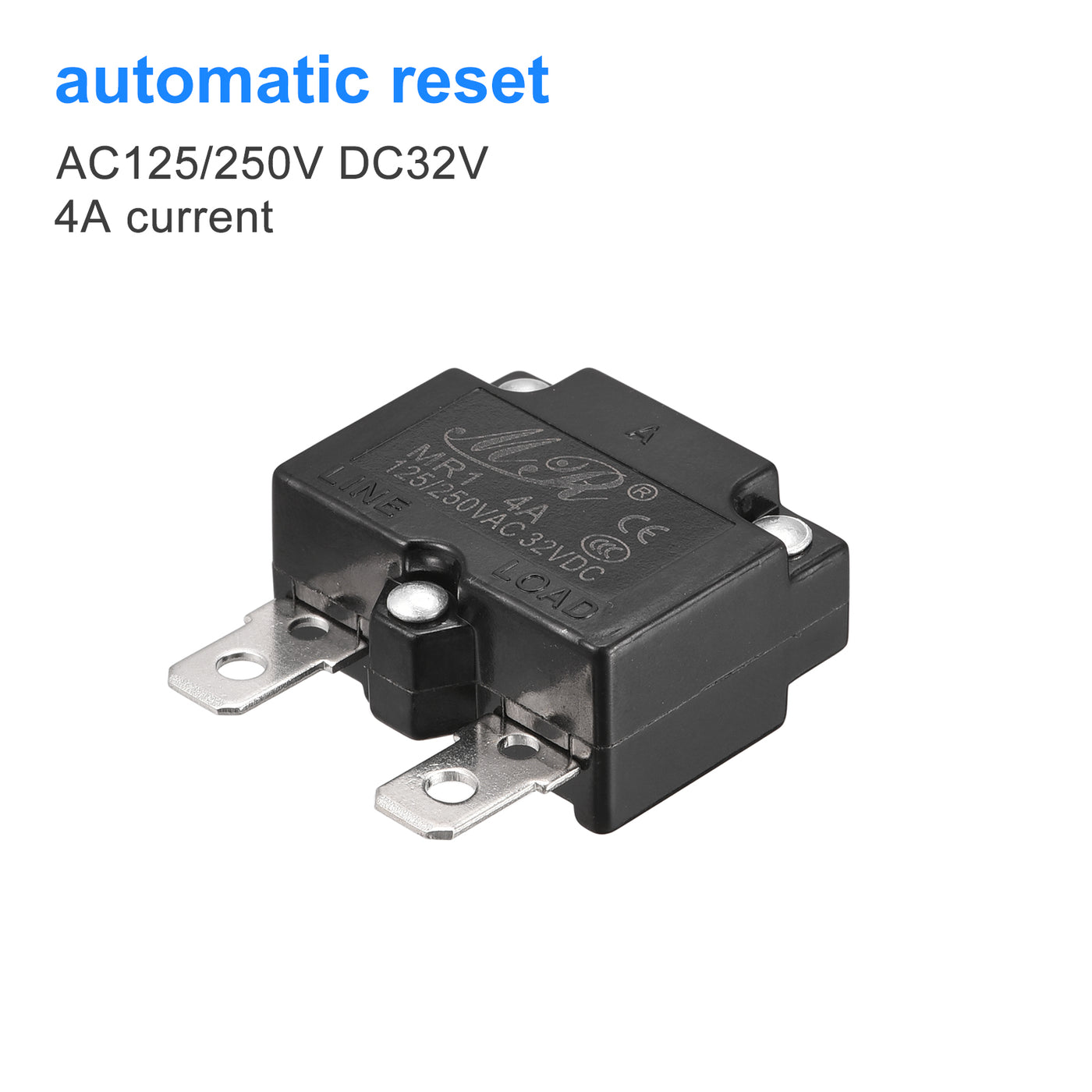 Harfington Circuit Overload Protector 4A AC125/250V DC32V Automatic Reset Thermal Circuit Breaker