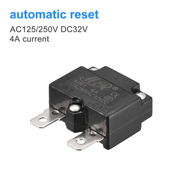 Harfington Circuit Overload Protector 4A AC125/250V DC32V Automatic Reset Thermal Circuit Breaker