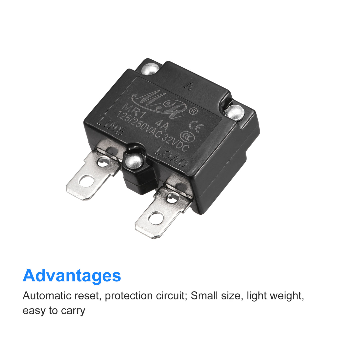 Harfington Circuit Overload Protector 4A AC125/250V DC32V Automatic Reset Thermal Circuit Breaker