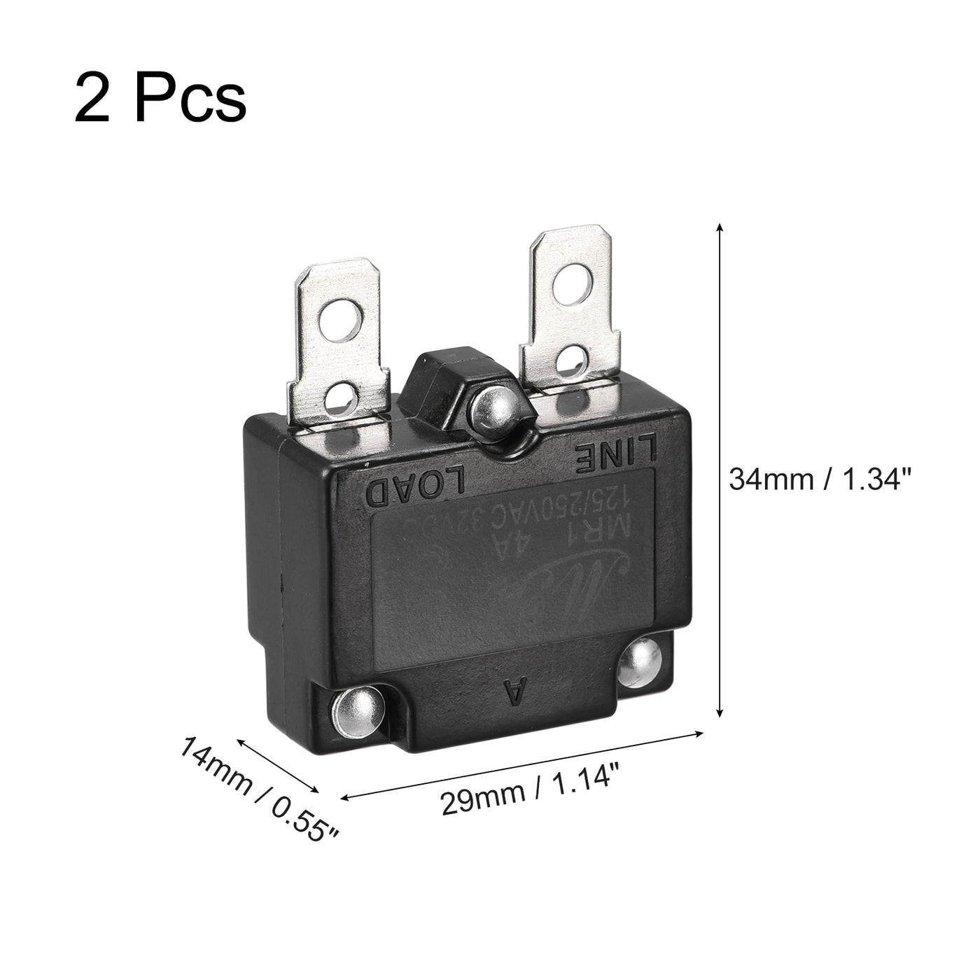 Harfington Circuit Overload Protector 4A AC125/250V DC32V Automatic Reset Thermal Circuit Breaker 2pcs