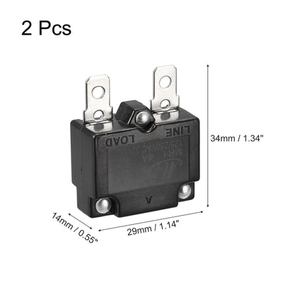 Harfington Circuit Overload Protector 4A AC125/250V DC32V Automatic Reset Thermal Circuit Breaker 2pcs