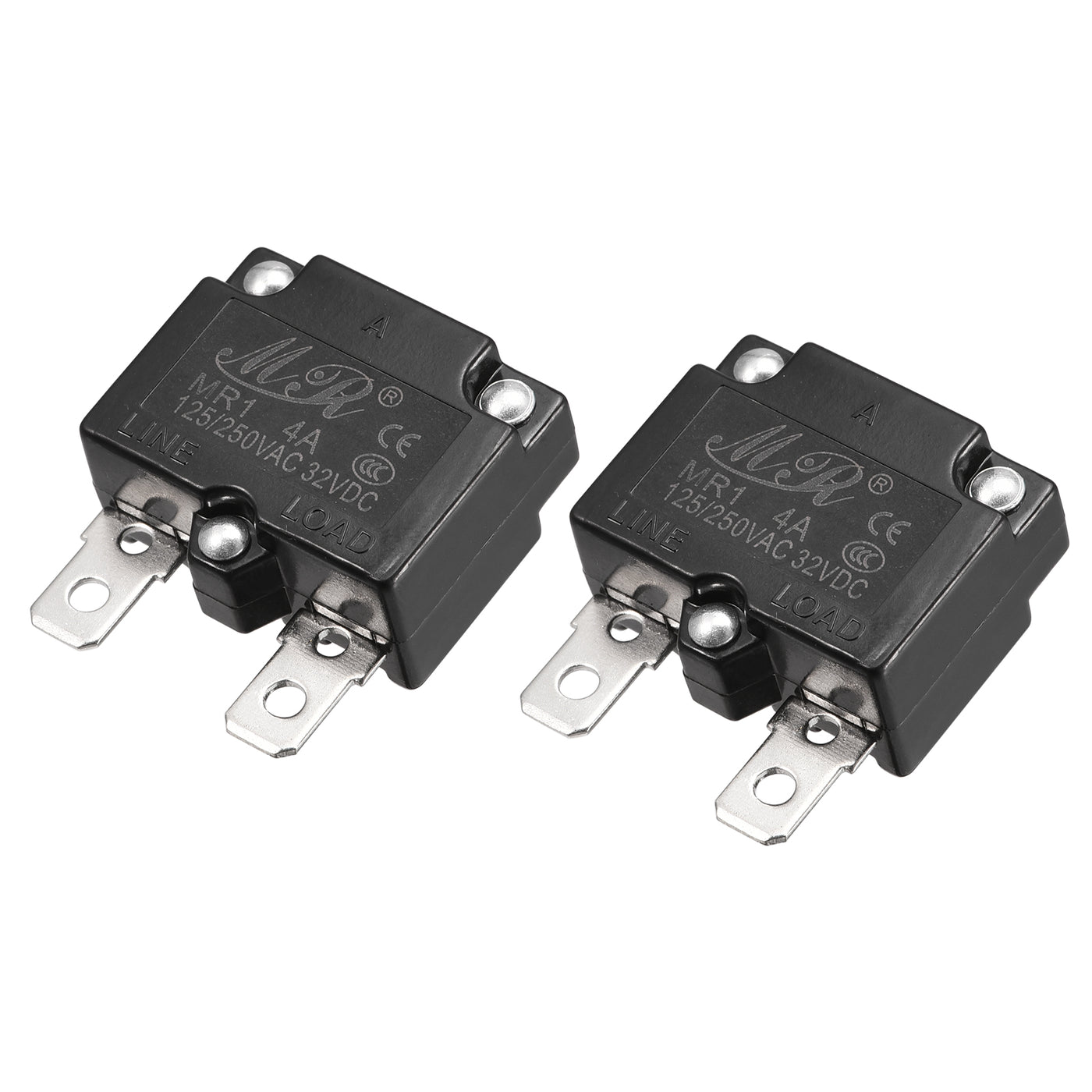 Harfington Circuit Overload Protector 4A AC125/250V DC32V Automatic Reset Thermal Circuit Breaker 2pcs