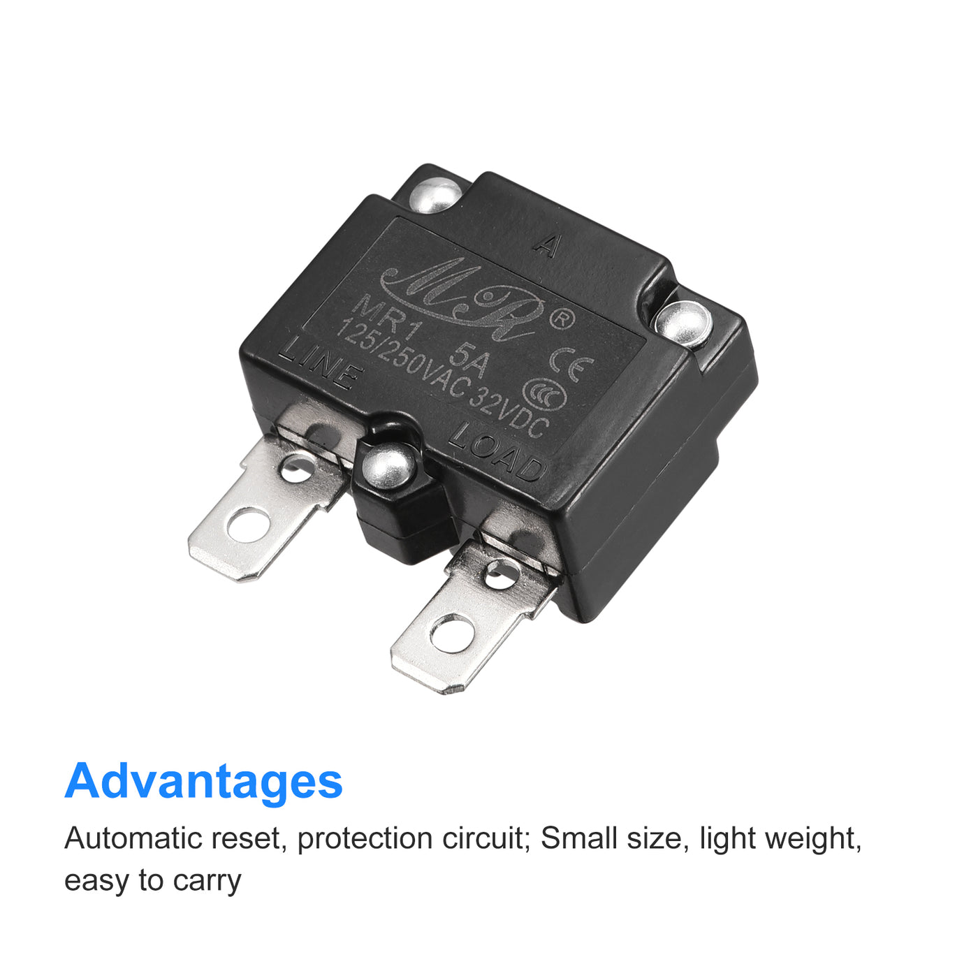 Harfington Circuit Overload Protector 5A AC125/250V DC32V Automatic Reset Thermal Circuit Breaker