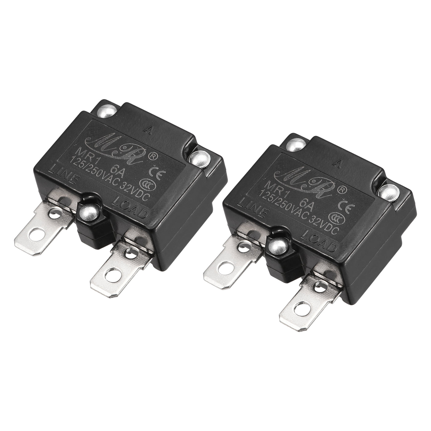 Harfington Circuit Overload Protector 6A AC125/250V DC32V Automatic Reset Thermal Circuit Breaker 2pcs