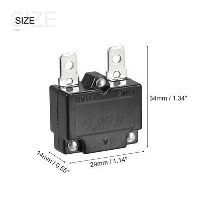 Harfington Circuit Overload Protector 7A AC125/250V DC32V Automatic Reset Thermal Circuit Breaker