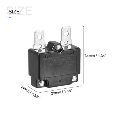 Harfington Circuit Overload Protector 8A AC125/250V DC32V Automatic Reset Thermal Circuit Breaker