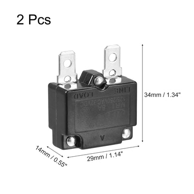 Harfington Circuit Overload Protector 8A AC125/250V DC32V Automatic Reset Thermal Circuit Breaker 2pcs