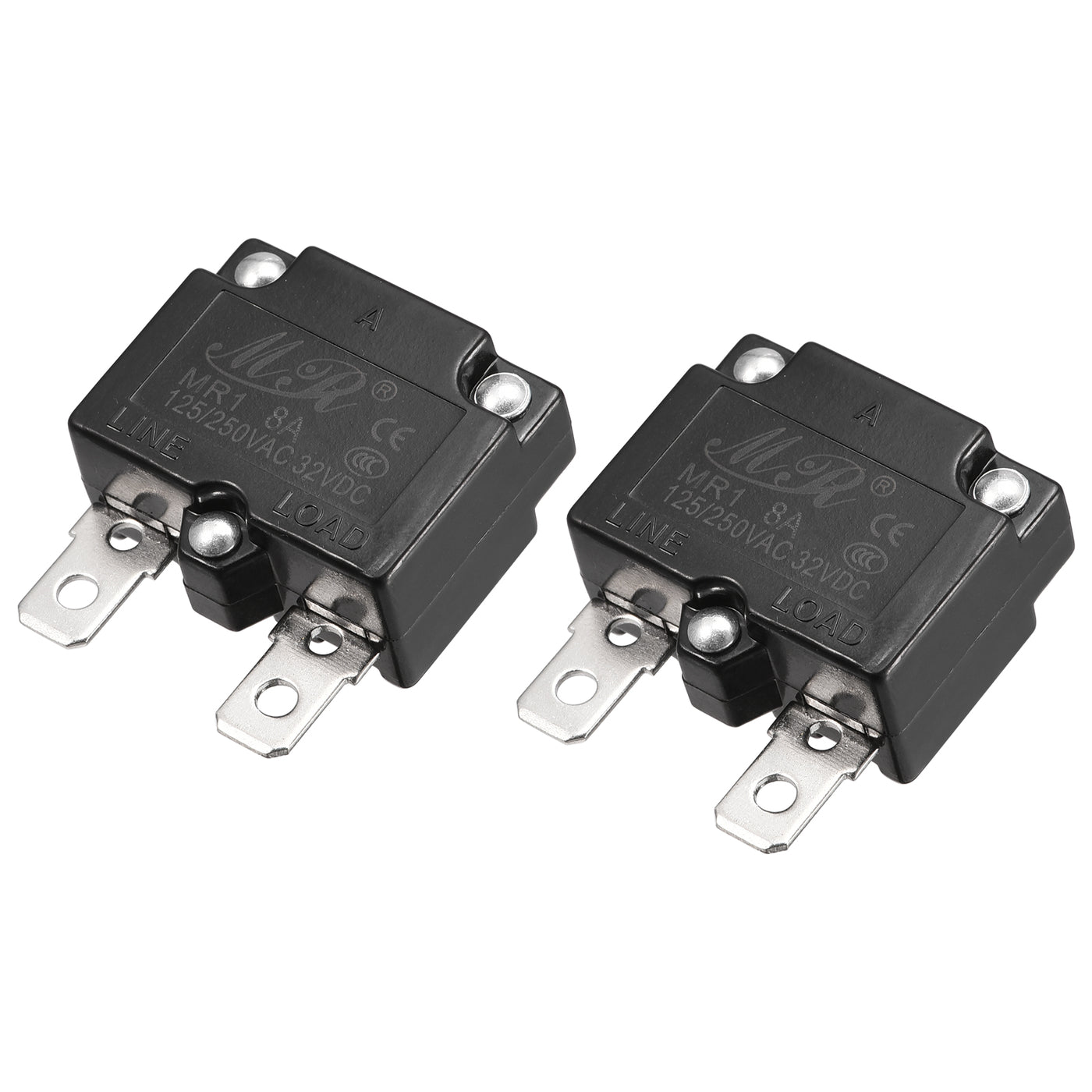 Harfington Circuit Overload Protector 8A AC125/250V DC32V Automatic Reset Thermal Circuit Breaker 2pcs