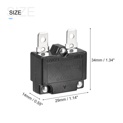 Harfington Circuit Overload Protector 10A AC125/250V DC32V Automatic Reset Thermal Circuit Breaker