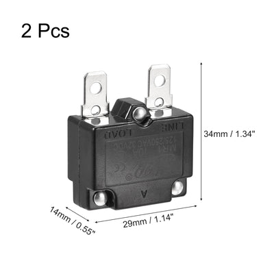 Harfington Circuit Overload Protector 10A AC125/250V DC32V Automatic Reset Thermal Circuit Breaker 2pcs