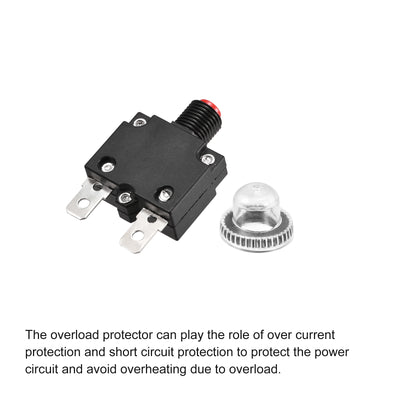 Harfington Circuit Overload Protector 3A AC125/250V DC32V Push Button Thermal Circuit Breaker for Air Compressor with Waterproof Caps 3pcs