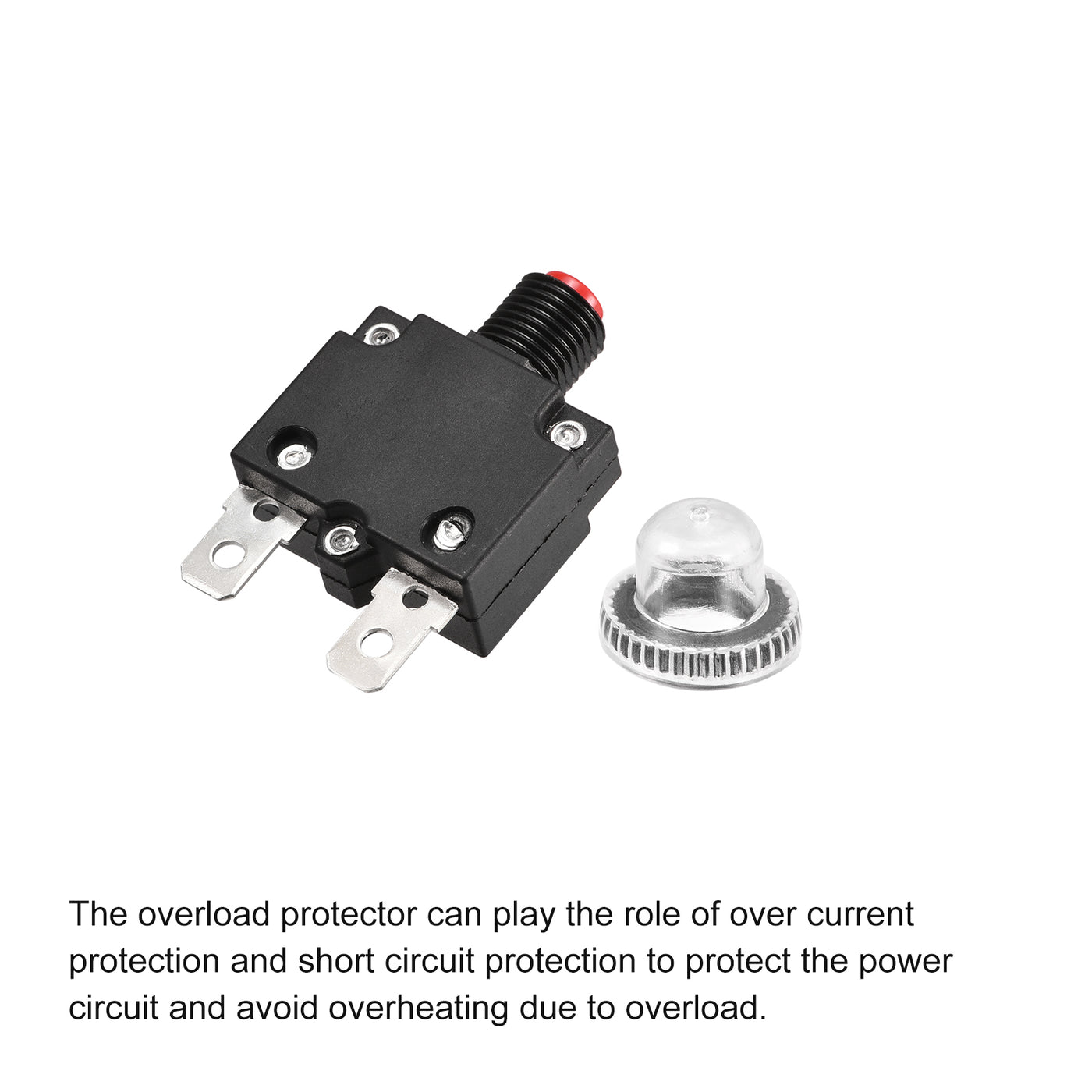 Harfington Circuit Overload Protector 12A AC125/250V DC32V Push Button Thermal Circuit Breaker for Air Compressor with Waterproof Caps 3pcs