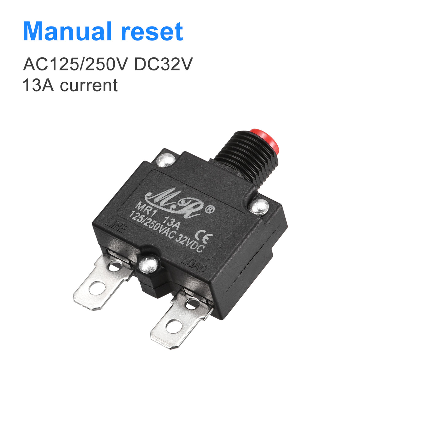 Harfington Circuit Overload Protector 13A AC125/250V DC32V Push Button Thermal Circuit Breaker for Air Compressor 3pcs