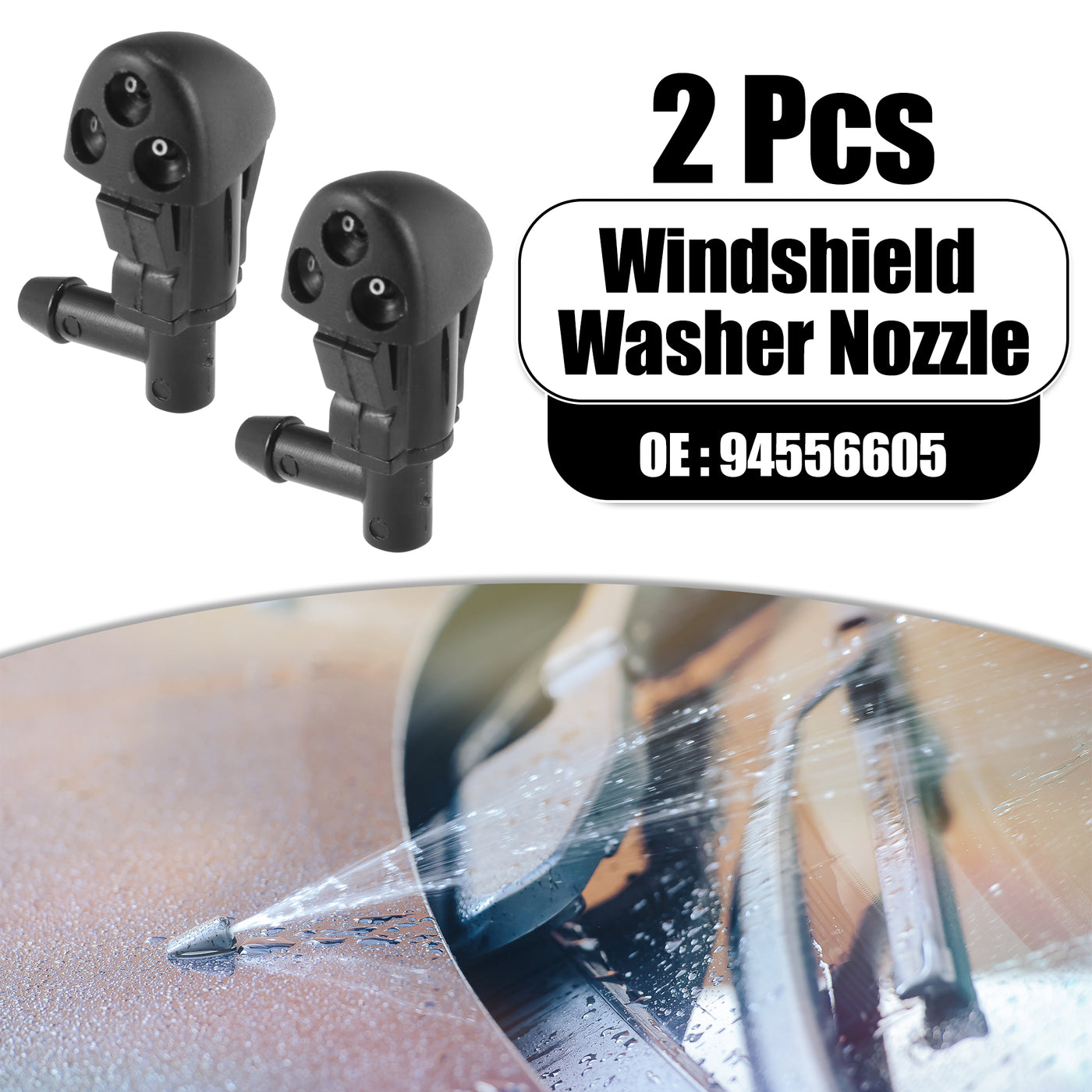 X AUTOHAUX Front Windshield Washer Nozzles Wiper Spray for Chevrolet Cruze 2009-2014 Replaces 94556605 2pcs