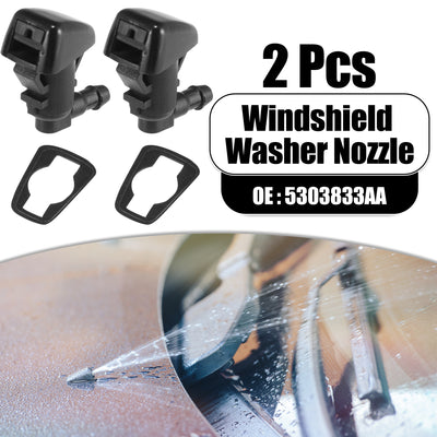 Harfington Front Windshield Washer Nozzles Wiper Spray for Jeep Compass 2007-2010 Replaces 5303833AA 2pcs