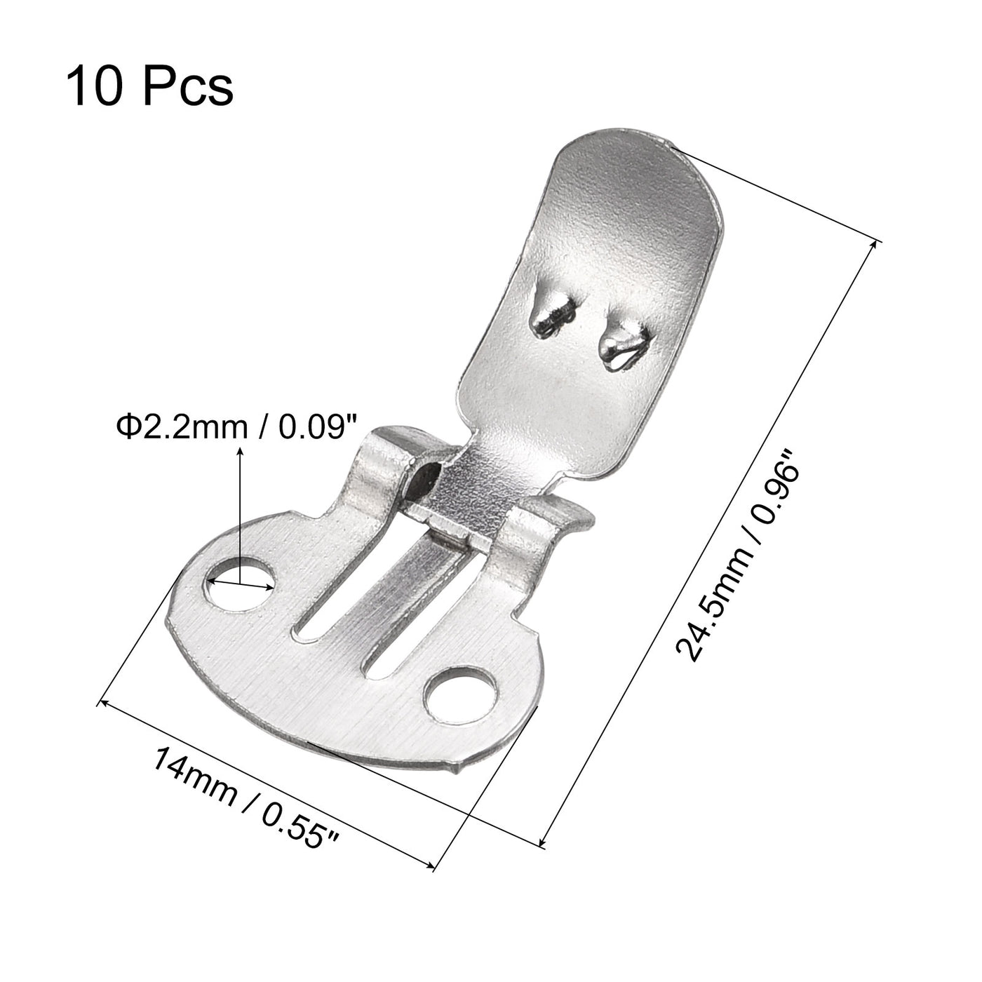 uxcell Uxcell Blank Shoe Clips 24.5mm x 14mm Iron for DIY Crafts Decoration Silver Tone 10 Pcs