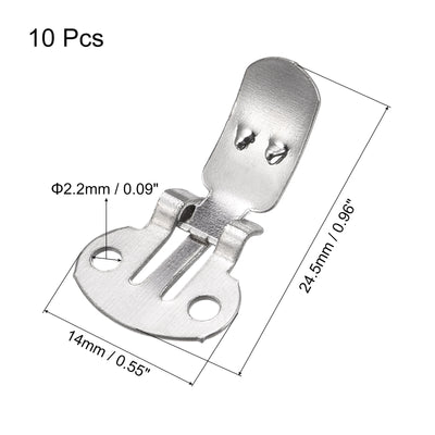 Harfington Uxcell Blank Shoe Clips 24.5mm x 14mm Iron for DIY Crafts Decoration Silver Tone 10 Pcs