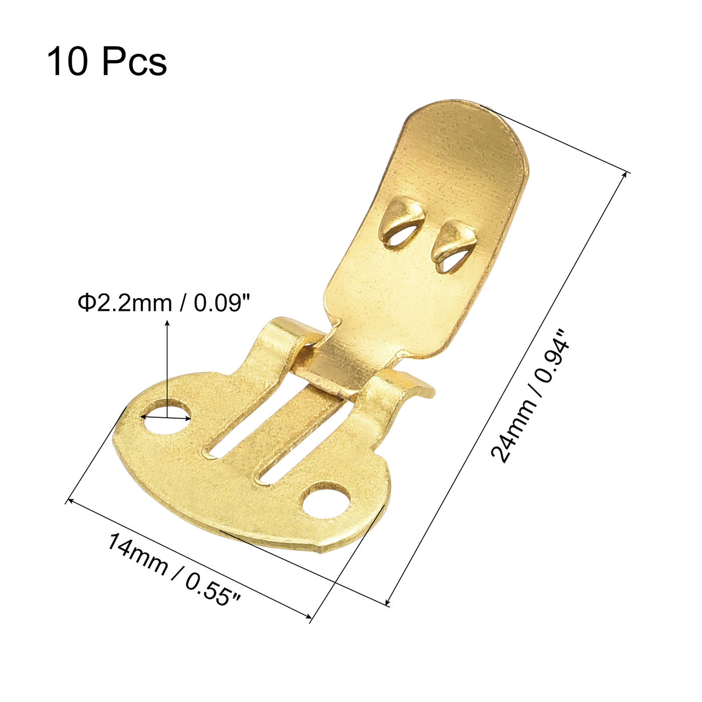 uxcell Uxcell Blank Shoe Clips 24mm x 14mm Iron for DIY Crafts Decoration Gold Tone 10 Pcs