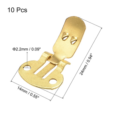 Harfington Uxcell Blank Shoe Clips 24mm x 14mm Iron for DIY Crafts Decoration Gold Tone 10 Pcs