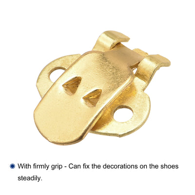 Harfington Uxcell Blank Shoe Clips 24mm x 14mm Iron for DIY Crafts Decoration Gold Tone 10 Pcs