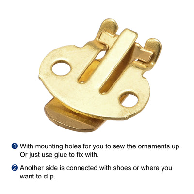 Harfington Uxcell Blank Shoe Clips 24mm x 14mm Iron for DIY Crafts Decoration Gold Tone 10 Pcs