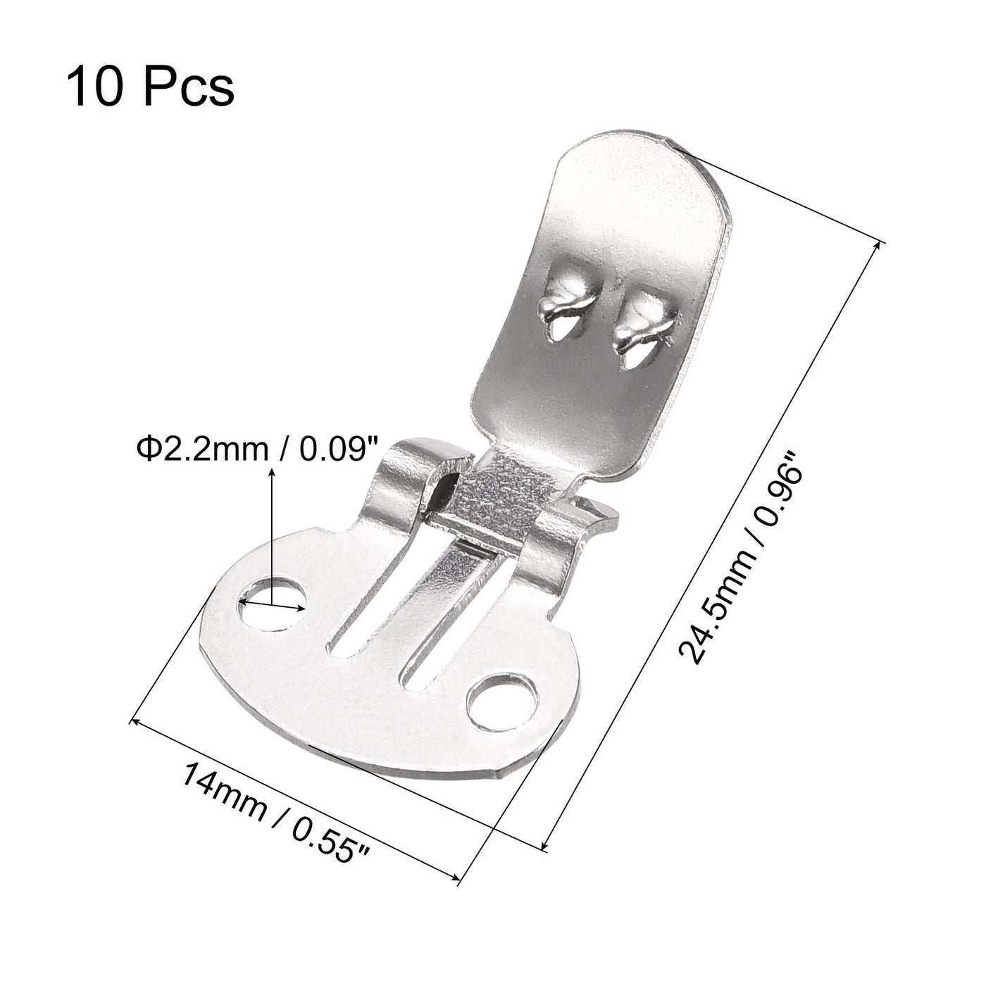 uxcell Uxcell Blank Shoe Clips 24.5mm x 14mm Stainless Steel for DIY Crafts Silver Tone 10 Pcs