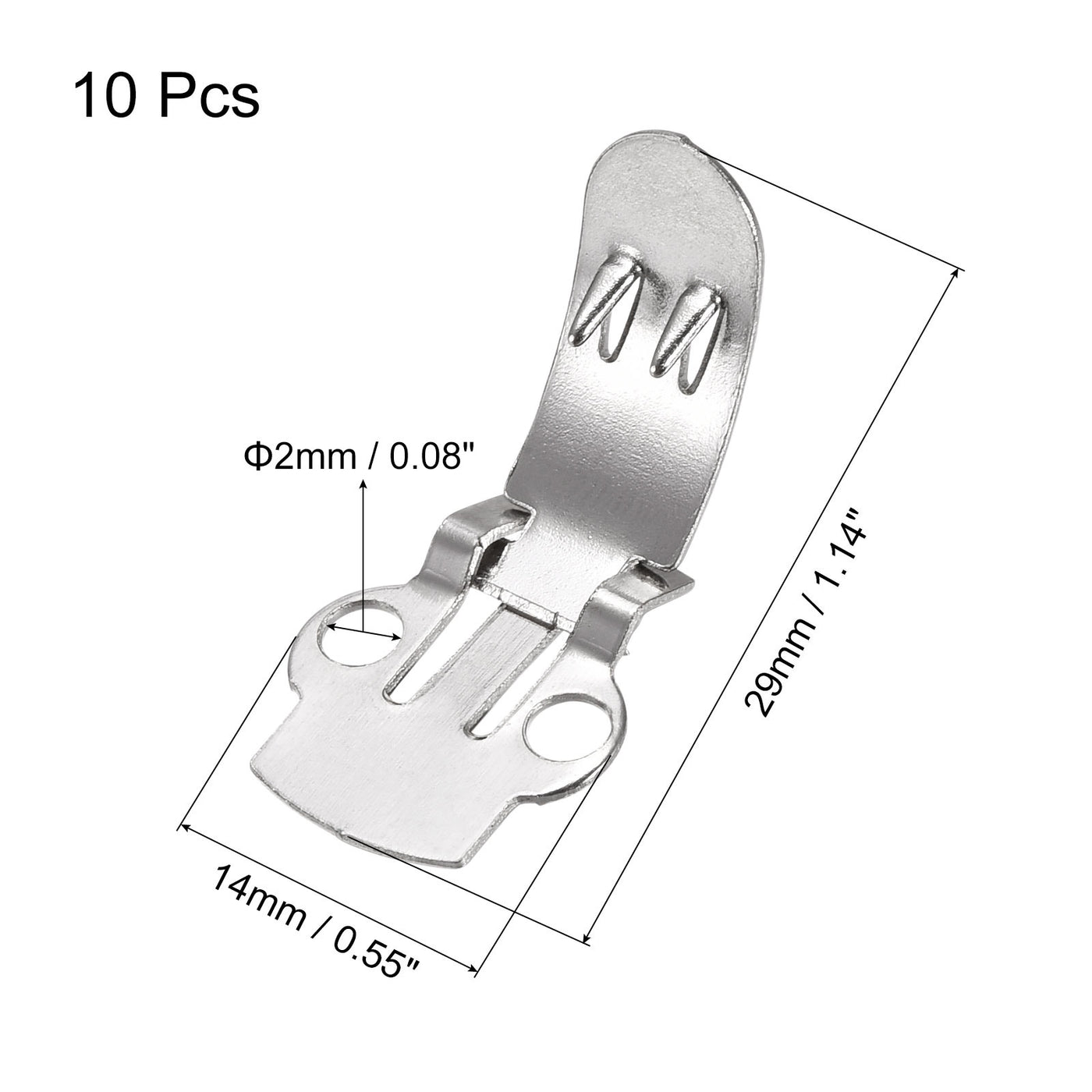 uxcell Uxcell Blank Shoe Clips 29mm x 14mm Iron for DIY Crafts Decoration Silver Tone 10 Pcs