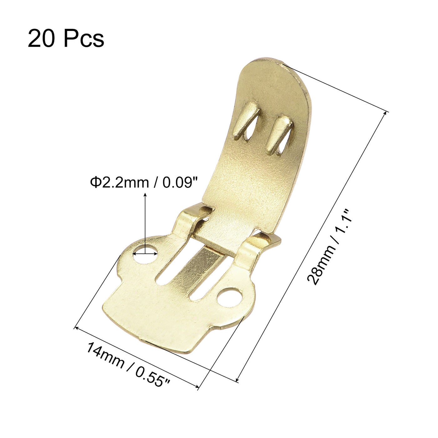 uxcell Uxcell Blank Shoe Clips 28mm x 14mm Iron for DIY Crafts Decoration Gold Tone 20 Pcs