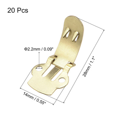 Harfington Uxcell Blank Shoe Clips 28mm x 14mm Iron for DIY Crafts Decoration Gold Tone 20 Pcs