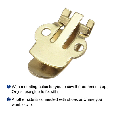 Harfington Uxcell Blank Shoe Clips 28mm x 14mm Iron for DIY Crafts Decoration Gold Tone 20 Pcs