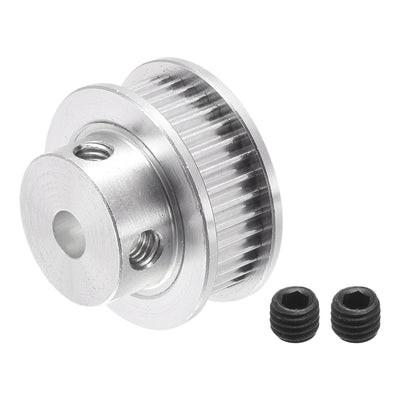 Harfington 40 Teeth 5mm Bore Timing Pulley, Aluminium Synchronous Wheel Silver for 3D Printer Belt, CNC Machine