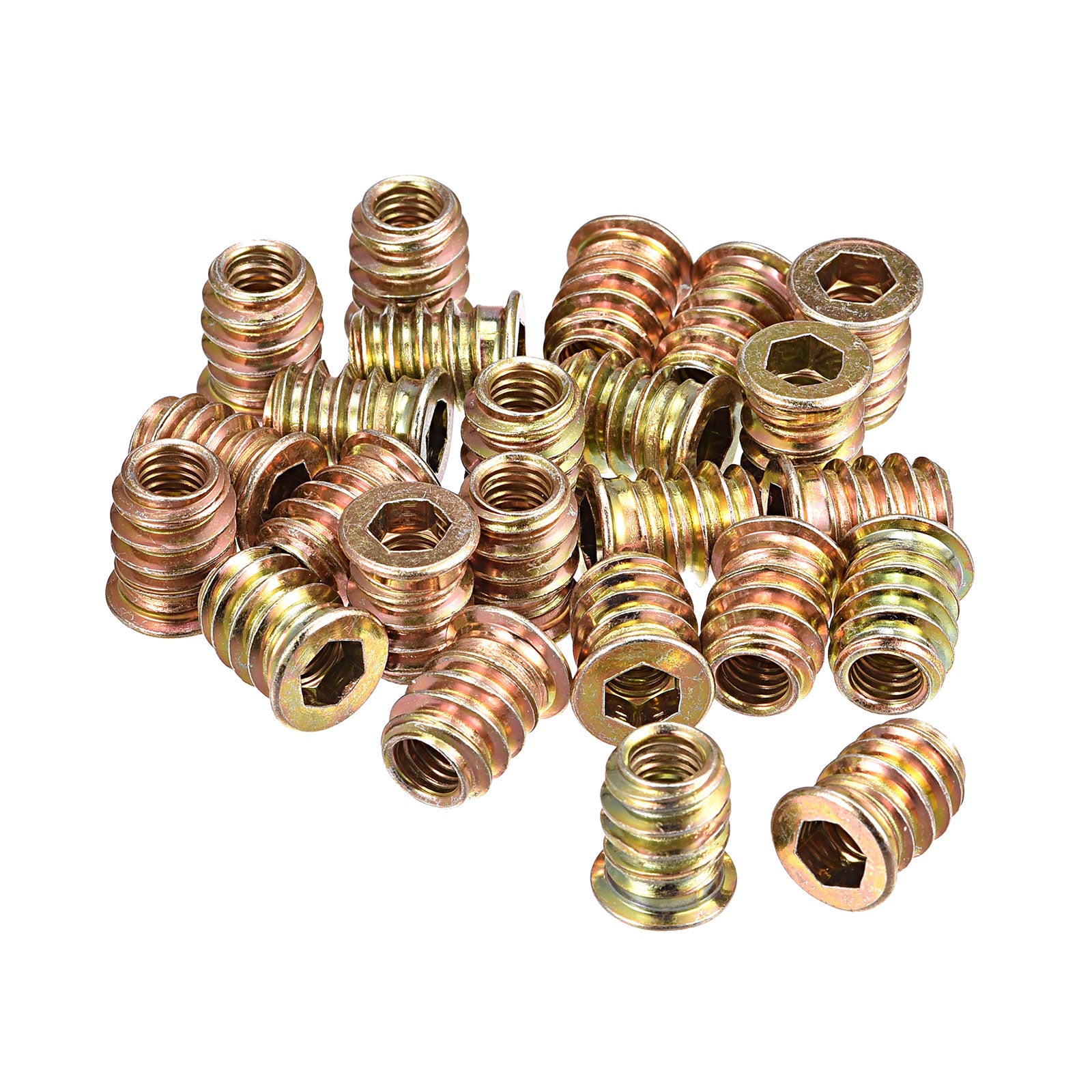 Uxcell M6x15mm Threaded Inserts for Wood Hex Socket Drive Furniture ...