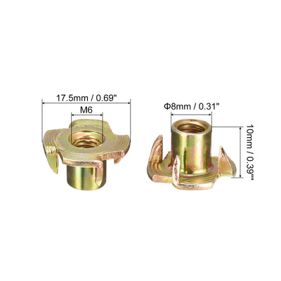 Harfington T-Nuts, Carbon Steel Tee Nuts, Threaded Insert for Wood