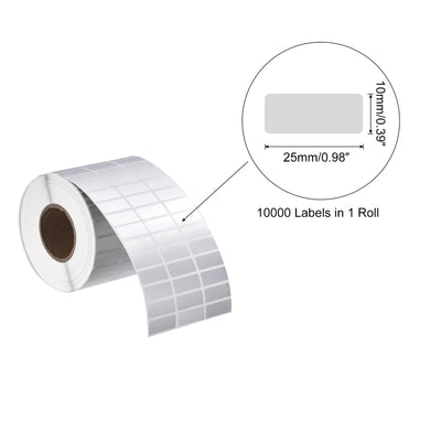 Harfington Rectangle Label Sticker Metallic Silver 1x0.4 Inch in 1 Row 10000 Labels 1 Roll