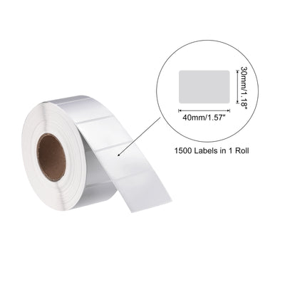 Harfington Rectangle Label Sticker Metallic Silver 1.57x1.18 Inch 1 Row 1500 Label 1 Roll