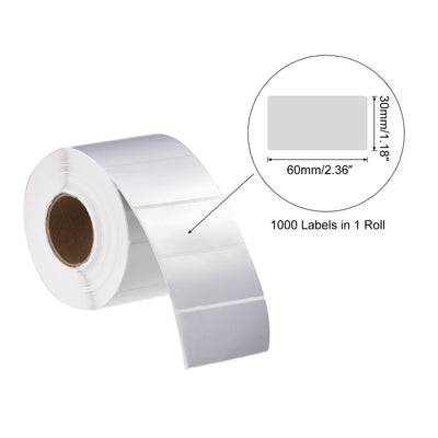 Harfington Rectangle Label Sticker Metallic Silver 2.36x1.18 Inch 1 Row 1000 Label 1 Roll