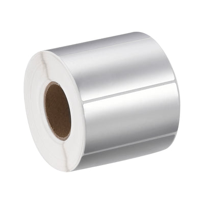 Harfington Rectangle Label Sticker Metallic Silver 2.76x1.57 Inch 1 Row 1000 Label 1 Roll