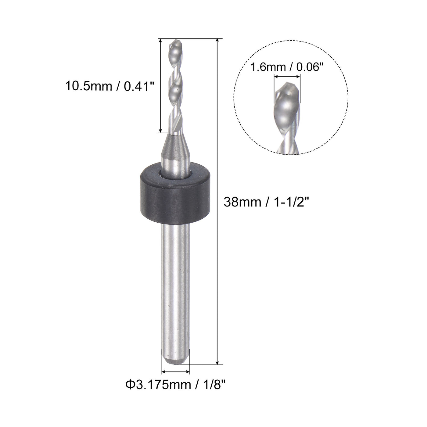 uxcell Uxcell Tungsten Carbide CNC Engraving Micro PCB Drill Bits Tool