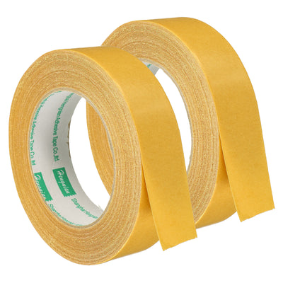 Harfington Double-Sided Adhesive Tape 30mm 20m/65.6ft Duct Cloth Mesh Fabric Yellow 2 Roll