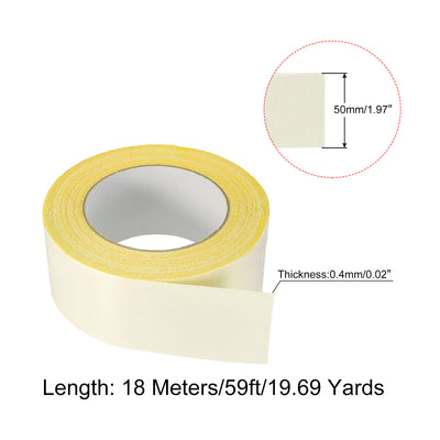 Harfington Double-Sided Adhesive Tape 50mm 18m/59ft Duct Cloth Mesh Fabric Yellow