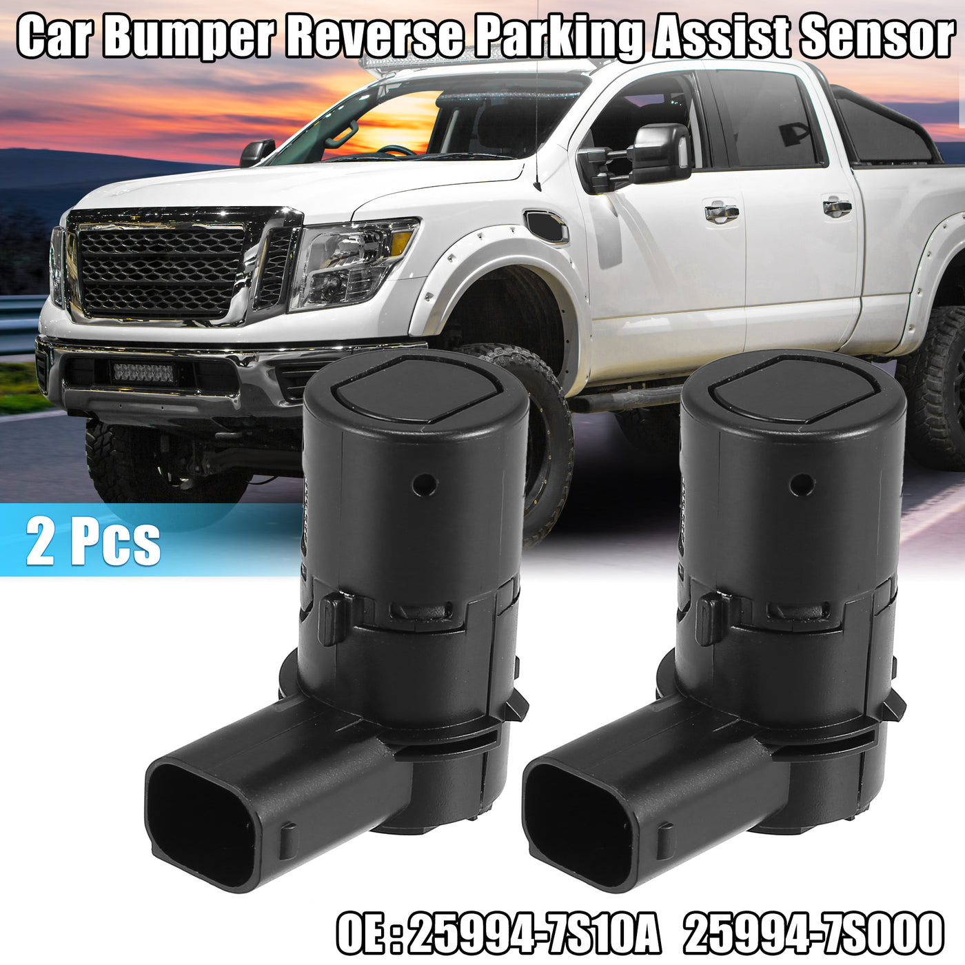 X AUTOHAUX 2 Pcs Car Bumper Reverse Parking Assist Sensor for Nissan Titan Armada 2005 2006 2007 2008 2009 2010 2011 25994-7S10A 25994-7S000