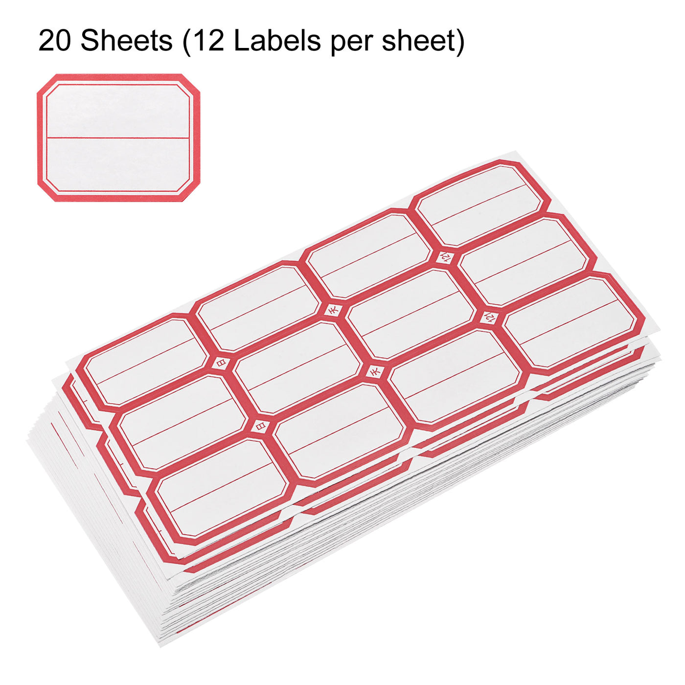 Harfington File Folder Labels Name Filing 2x1.5 Inch Red (12 Labels/Sheet), 20 Sheets