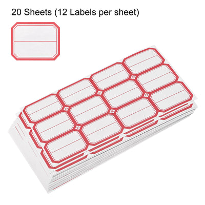 Harfington File Folder Labels Name Filing 2x1.5 Inch Red (12 Labels/Sheet), 20 Sheets