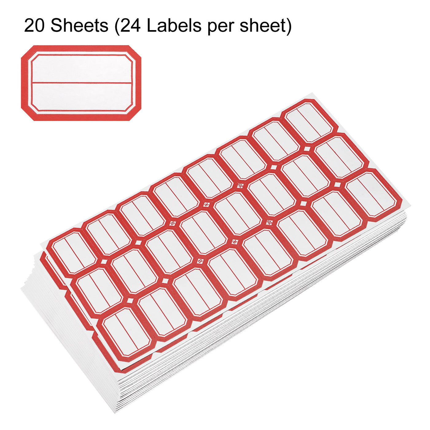 Harfington File Folder Labels Name Filing 1.5x1 Inch Red (24 Labels/Sheet), 20 Sheets