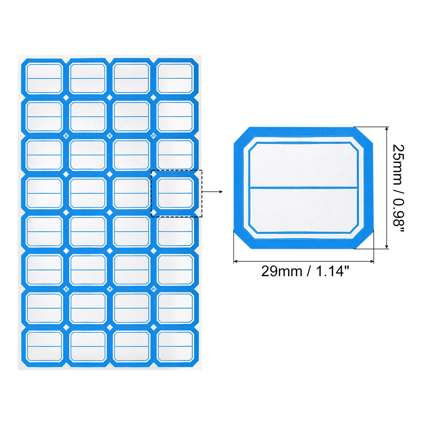 Harfington File Folder Labels Name Filing 1.1x1 Inch Blue (32 Labels/Sheet), 20 Sheets