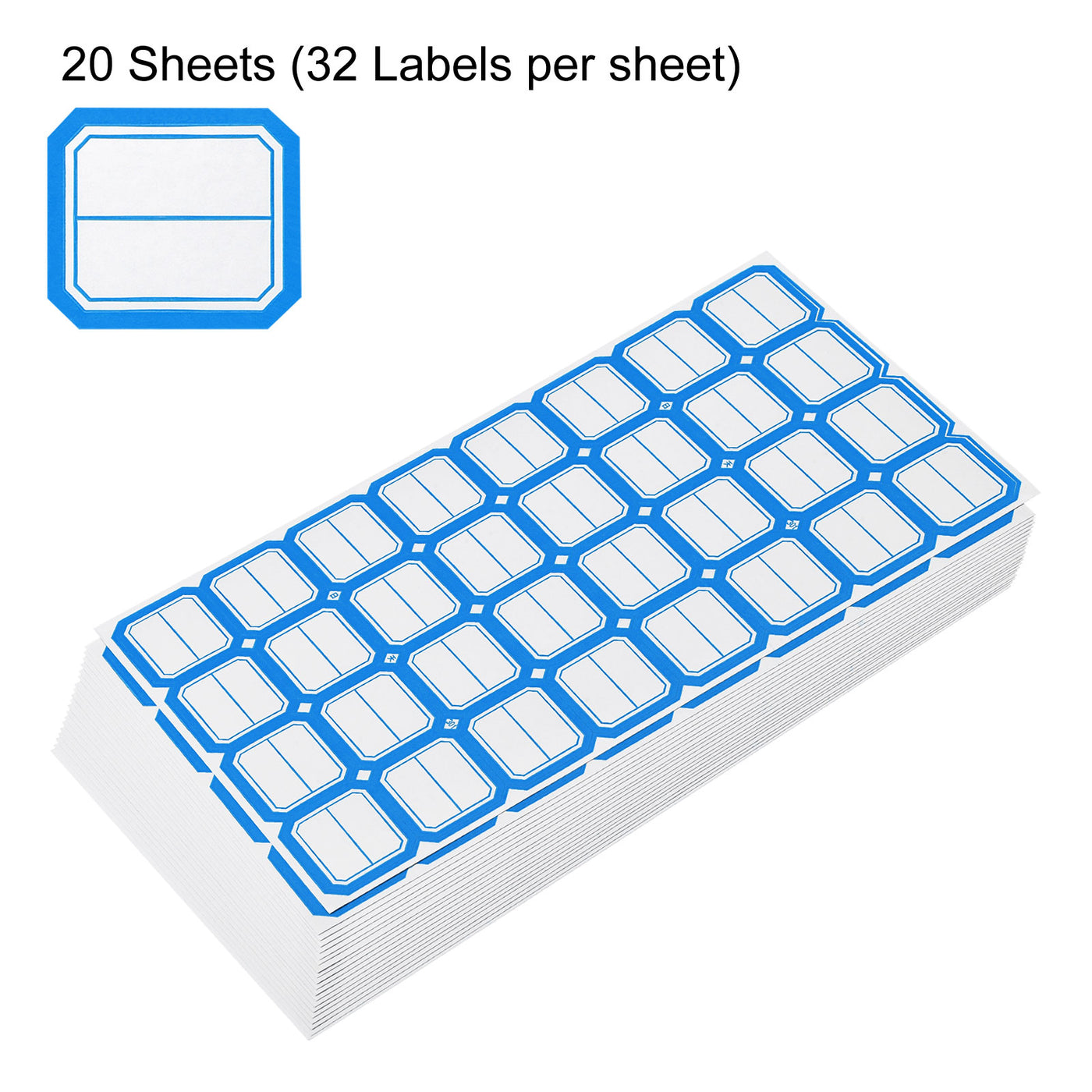 Harfington File Folder Labels Name Filing 1.1x1 Inch Blue (32 Labels/Sheet), 20 Sheets